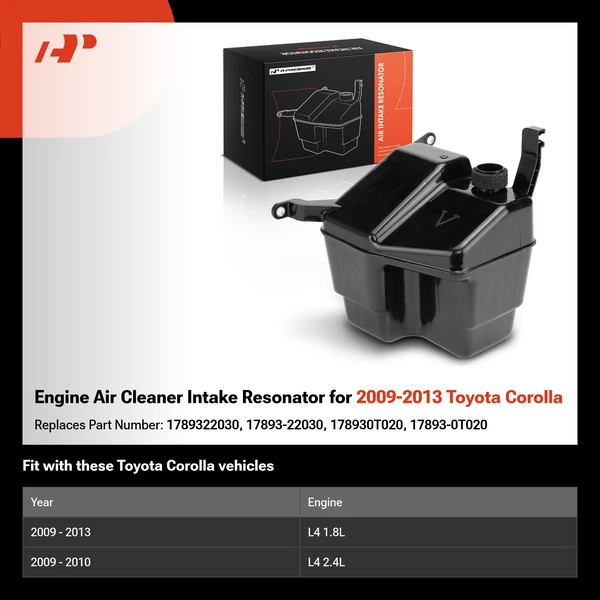 Engine Air Cleaner Intake Resonator for 2009-2013 Toyota Corolla