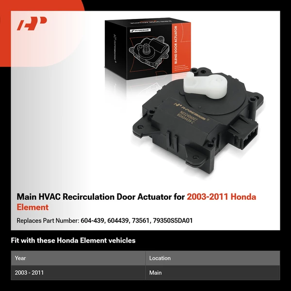 Main HVAC Recirculation Door Actuator for 2003-2011 Honda Element