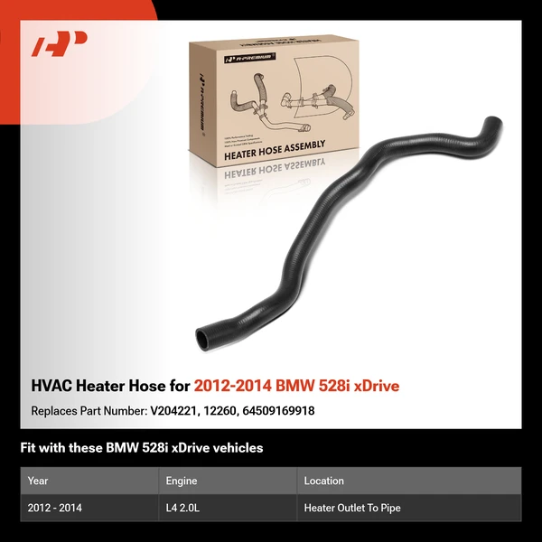 HVAC Heater Hose for 2012-2014 BMW 528i xDrive