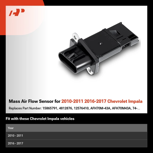 Mass Air Flow Sensor for 2010-2011 2016-2017 Chevrolet Impala