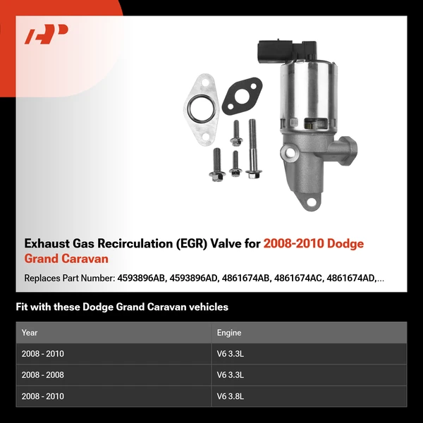 Exhaust Gas Recirculation (EGR) Valve for 2008-2010 Dodge Grand Caravan