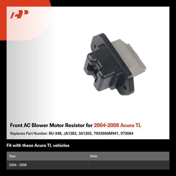 Front AC Blower Motor Resistor for 2004-2008 Acura TL