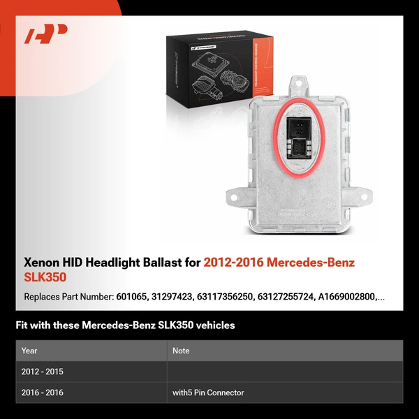 Xenon HID Headlight Ballast for 2012-2016 Mercedes-Benz SLK350