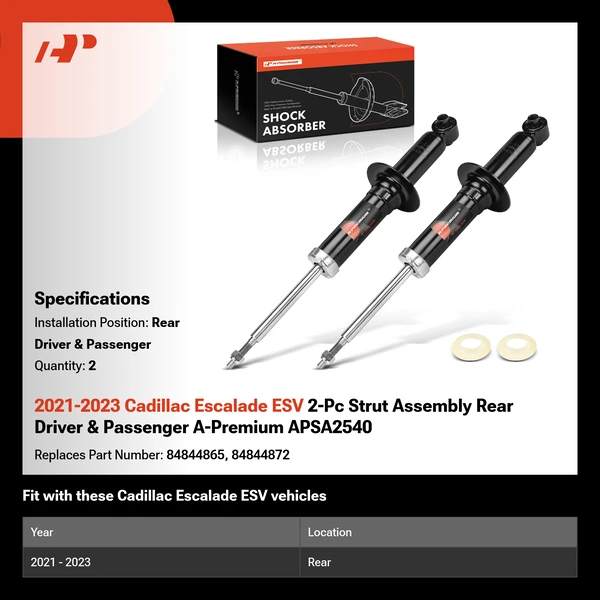 2021-2023 Cadillac Escalade ESV 2-Pc Strut Assembly Rear Driver & Passenger A-Premium APSA2540