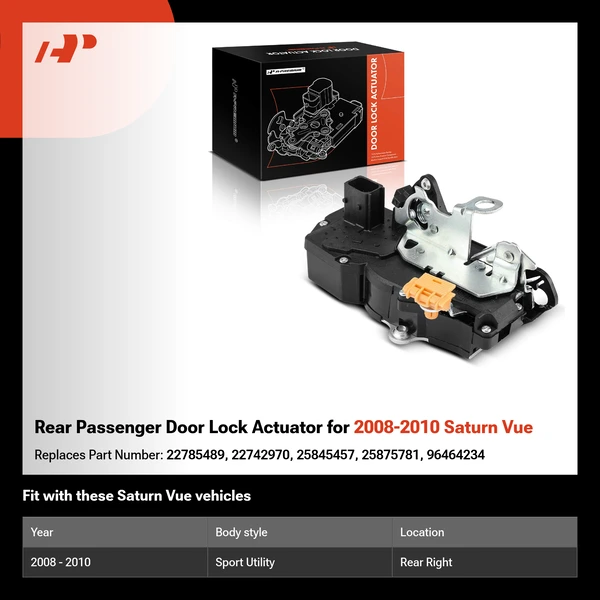 Rear Passenger Door Lock Actuator for 2008-2010 Saturn Vue