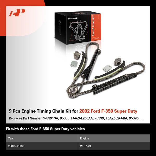 9 Pcs Engine Timing Chain Kit for 2002 Ford F-350 Super Duty