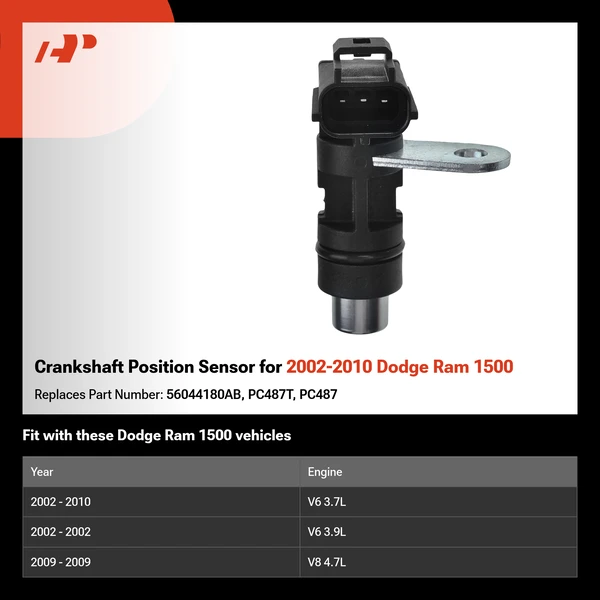 Crankshaft Position Sensor for 2002-2010 Dodge Ram 1500