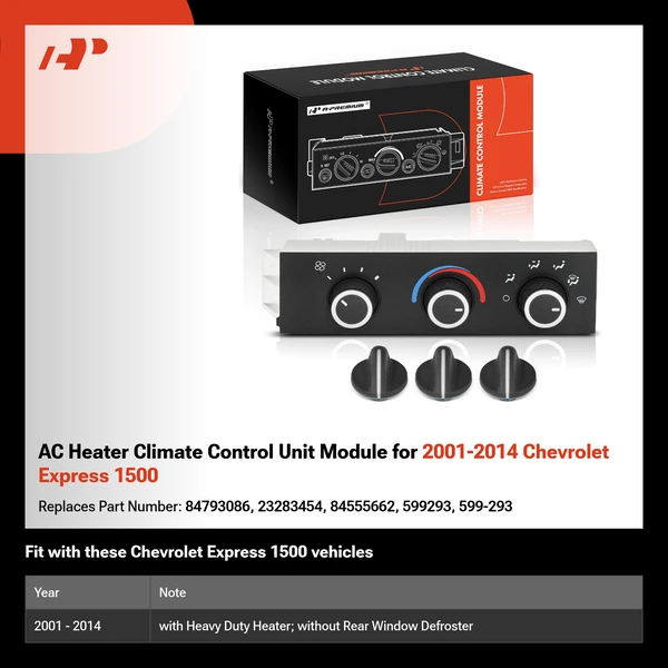 AC Heater Climate Control Unit Module for 2001-2014 Chevrolet Express 1500