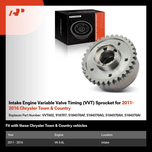 Intake Engine Variable Valve Timing (VVT) Sprocket for 2011-2016 Chrysler Town & Country