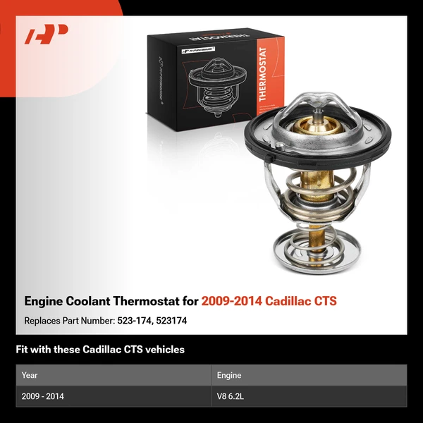 Engine Coolant Thermostat for 2009-2014 Cadillac CTS