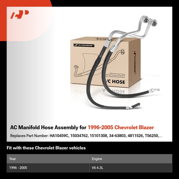 AC Manifold Hose Assembly for 1996-2005 Chevrolet Blazer