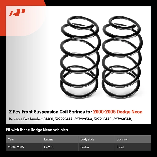 2 Pcs Front Suspension Coil Springs for 2000-2005 Dodge Neon