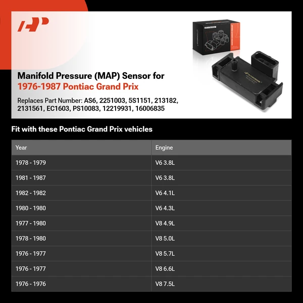 Manifold Pressure (MAP) Sensor for 1976-1987 Pontiac Grand Prix