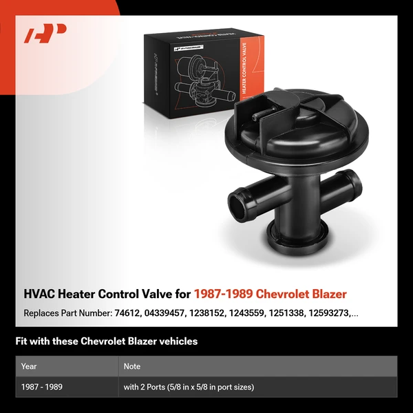 HVAC Heater Control Valve for 1987-1989 Chevrolet Blazer
