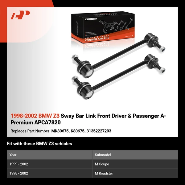 1998-2002 BMW Z3 Sway Bar Link Front Driver & Passenger A-Premium APCA7820