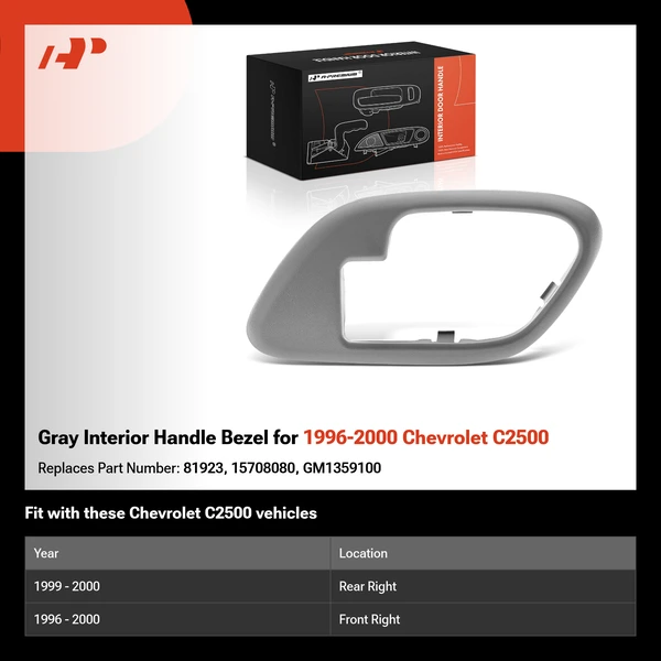 Gray Interior Handle Bezel for 1996-2000 Chevrolet C2500
