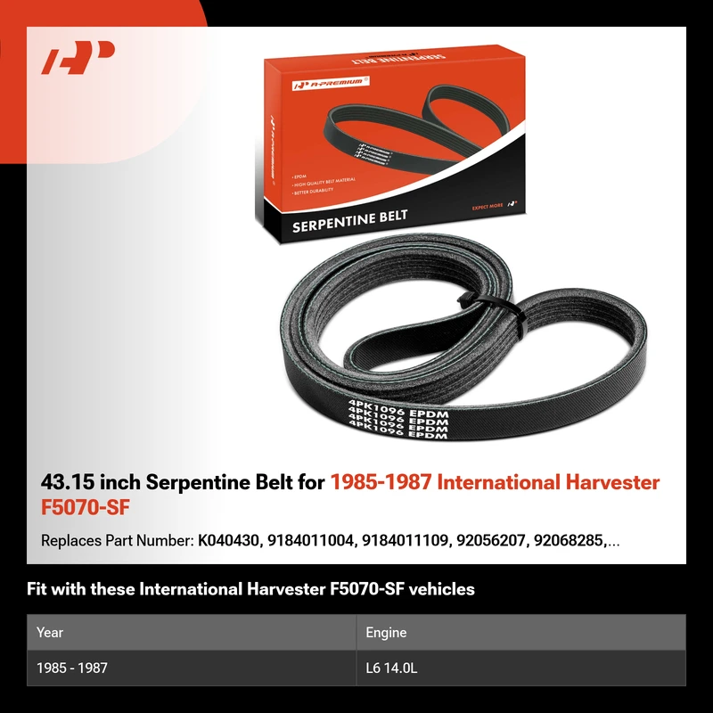 43.15 inch Serpentine Belt for 1985-1987 International Harvester F5070-SF