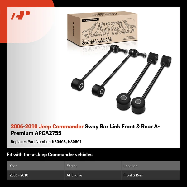 2006-2010 Jeep Commander Sway Bar Link Front & Rear A-Premium APCA2755