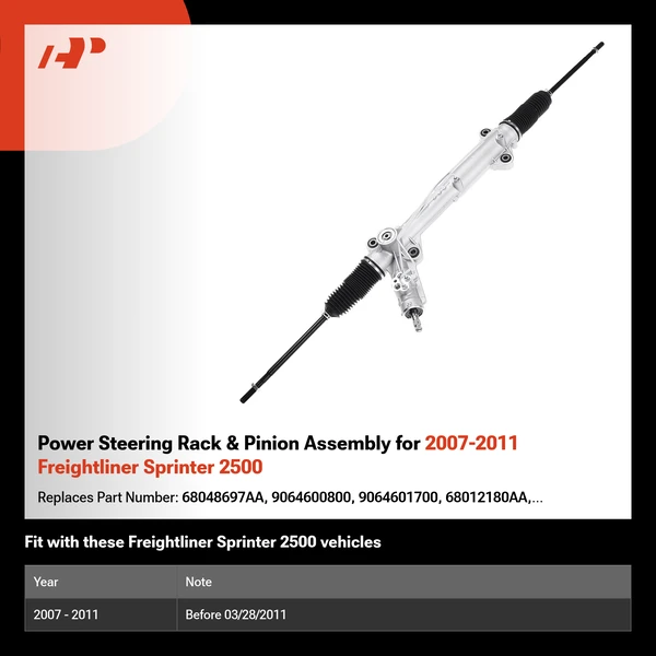 Power Steering Rack & Pinion Assembly for 2007-2011 Freightliner Sprinter 2500