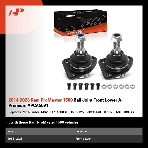 2014-2023 Ram ProMaster 1500 Ball Joint Front Lower A-Premium APCA6691