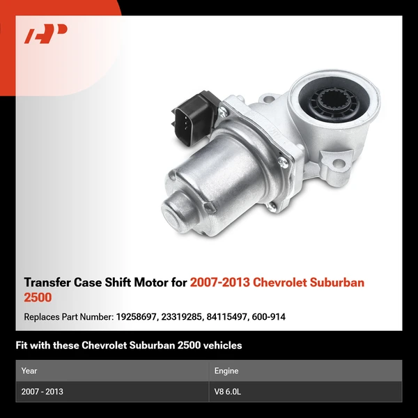 Transfer Case Shift Motor for 2007-2013 Chevrolet Suburban 2500
