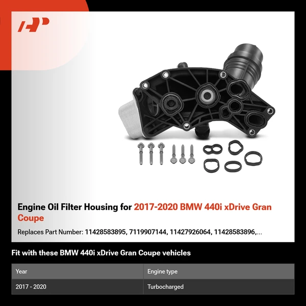 Engine Oil Filter Housing for 2017-2020 BMW 440i xDrive Gran Coupe