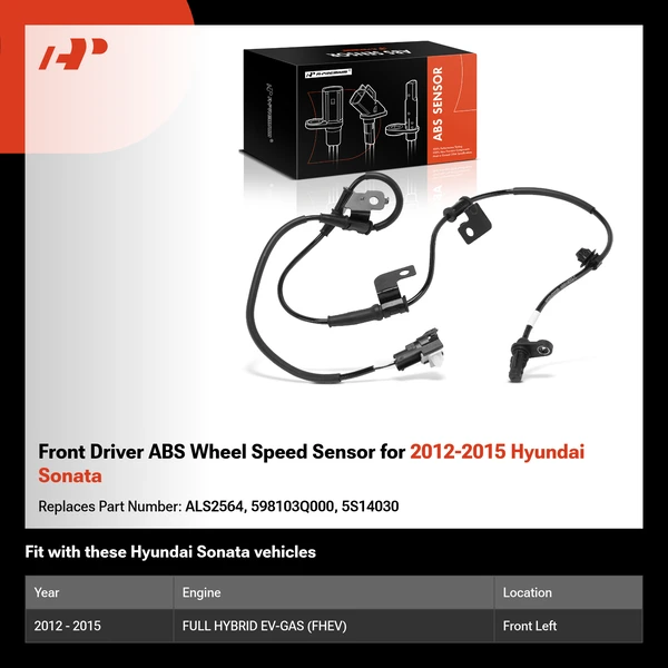Front Driver ABS Wheel Speed Sensor for 2012-2015 Hyundai Sonata