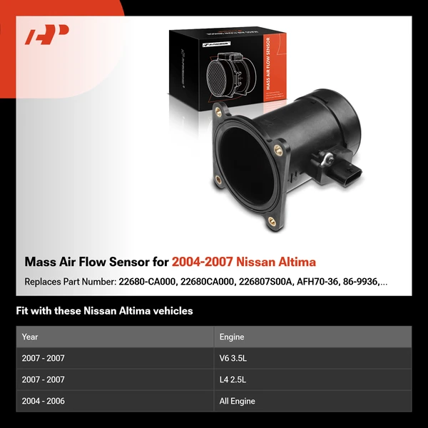 Mass Air Flow Sensor for 2004-2007 Nissan Altima
