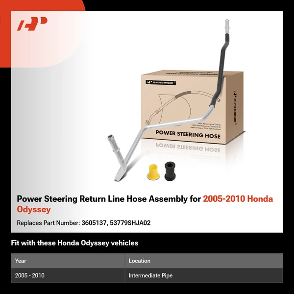 Power Steering Return Line Hose Assembly for 2005-2010 Honda Odyssey