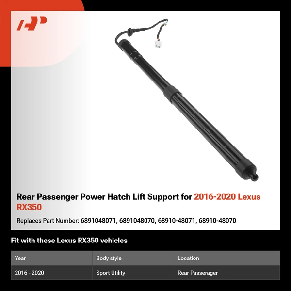 Rear Passenger Power Hatch Lift Support for 2016-2020 Lexus RX350