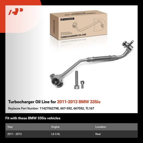 Turbocharger Oil Line for 2011-2013 BMW 335is