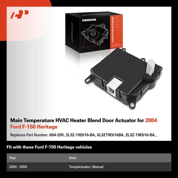 Main Temperature HVAC Heater Blend Door Actuator for 2004 Ford F-150 Heritage