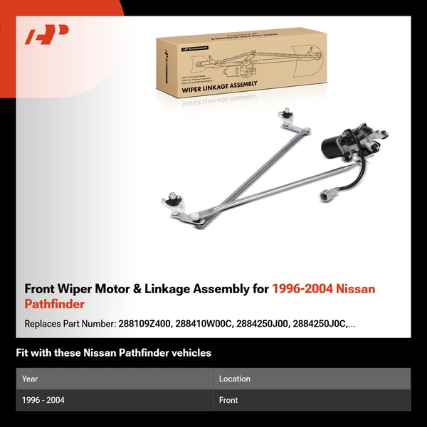 Front Wiper Motor & Linkage Assembly for 1996-2004 Nissan Pathfinder