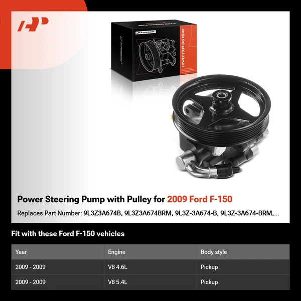 Power Steering Pump with Pulley for 2009 Ford F-150