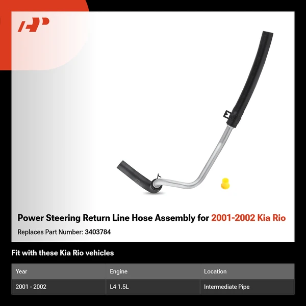 Power Steering Return Line Hose Assembly for 2001-2002 Kia Rio