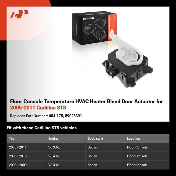 Floor Console Temperature HVAC Heater Blend Door Actuator for 2005-2011 Cadillac STS