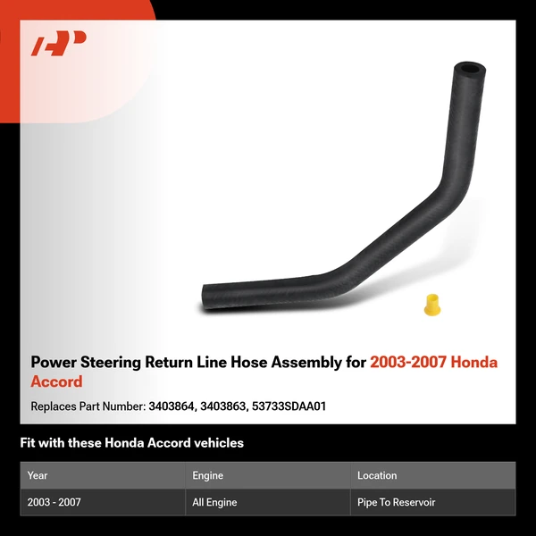 Power Steering Return Line Hose Assembly for 2003-2007 Honda Accord