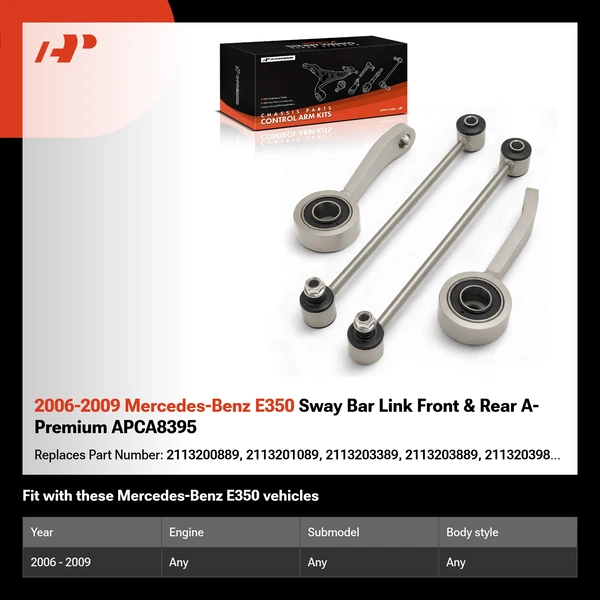 2006-2009 Mercedes-Benz E350 Sway Bar Link Front & Rear A-Premium APCA8395
