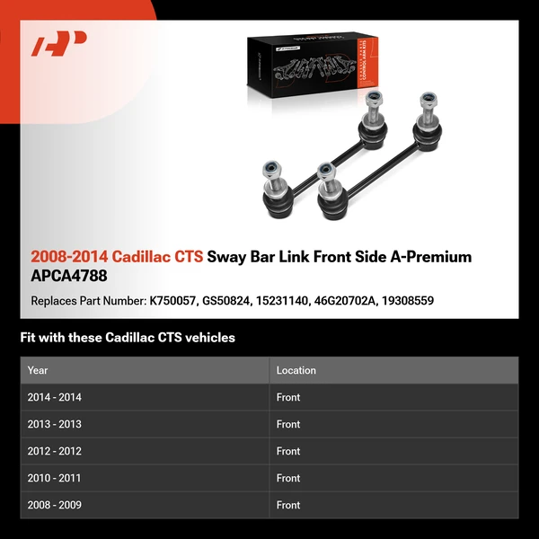 2008-2014 Cadillac CTS Sway Bar Link Front Side A-Premium APCA4788