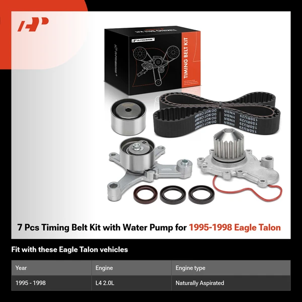 7 Pcs Timing Belt Kit with Water Pump for 1995-1998 Eagle Talon