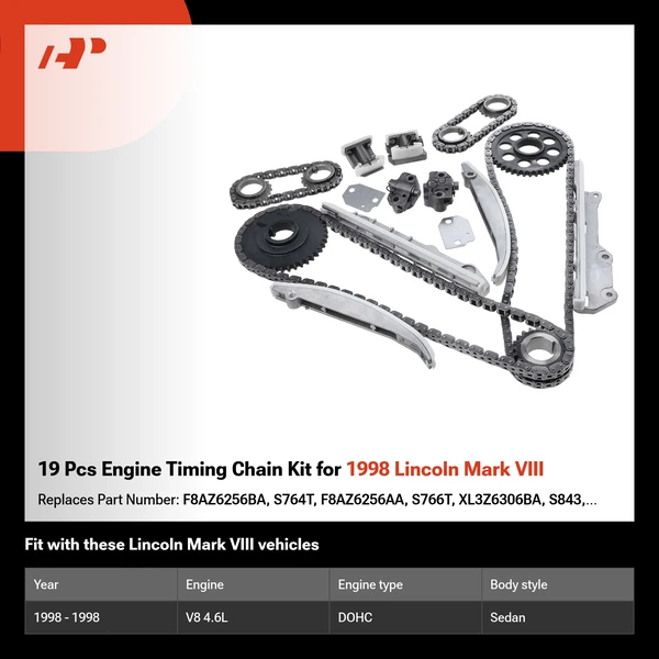 19 Pcs Engine Timing Chain Kit for 1998 Lincoln Mark VIII