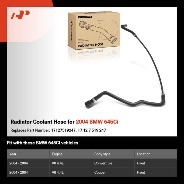 Radiator Coolant Hose for 2004 BMW 645Ci