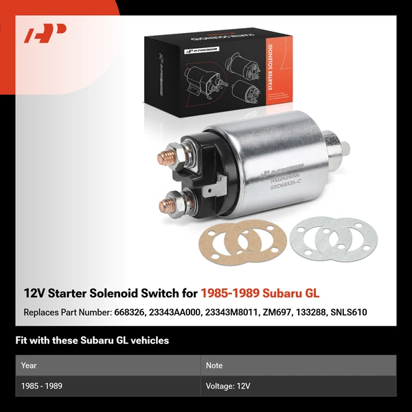 12V Starter Solenoid Switch for 1985-1989 Subaru GL