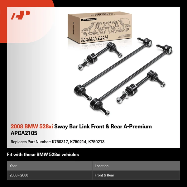 2008 BMW 528xi Sway Bar Link Front & Rear A-Premium APCA2105