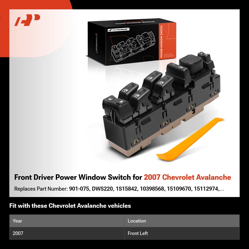 Front Driver Power Window Switch for 2007 Chevrolet Avalanche