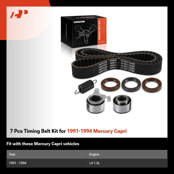 7 Pcs Timing Belt Kit for 1991-1994 Mercury Capri