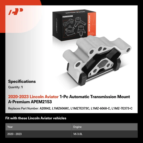 2020-2023 Lincoln Aviator 1-Pc Automatic Transmission Mount A-Premium APEM2153