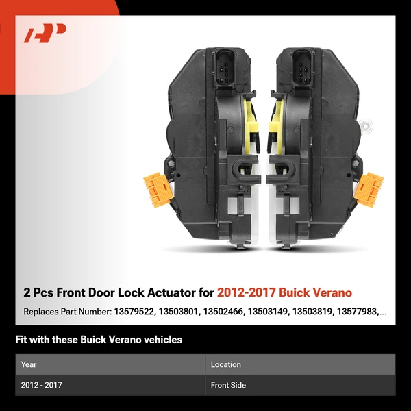 2 Pcs Front Door Lock Actuator for 2012-2017 Buick Verano