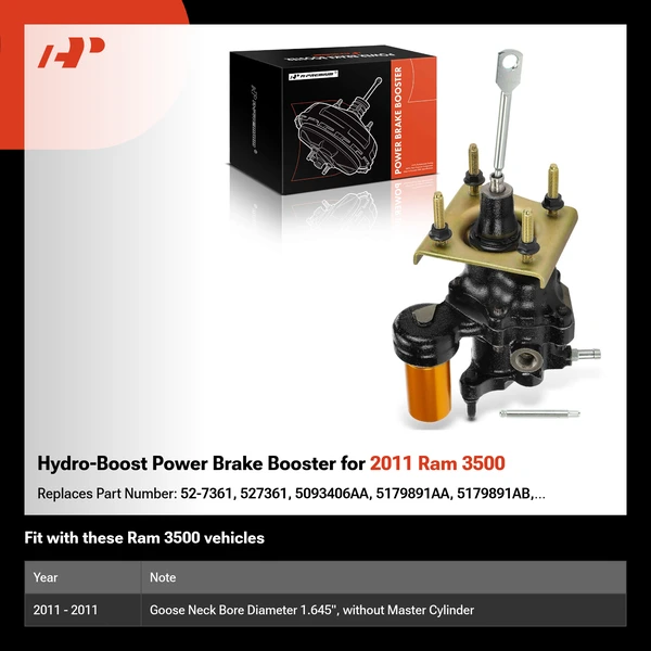 Hydro-Boost Power Brake Booster for 2011 Ram 3500