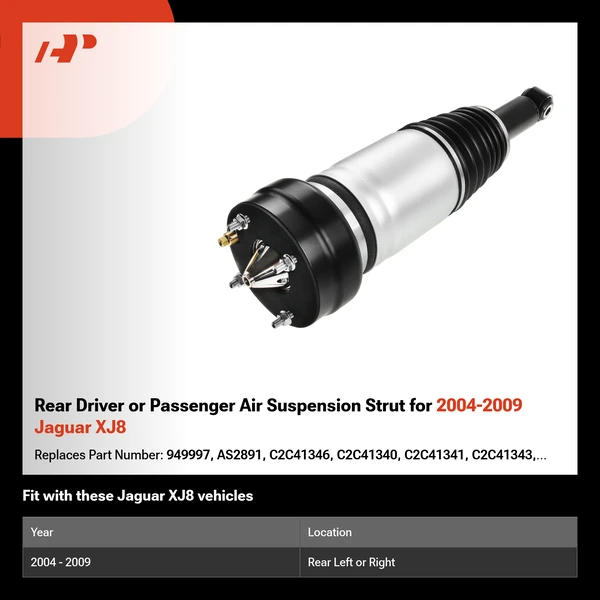 Rear Driver or Passenger Air Suspension Strut for 2004-2009 Jaguar XJ8